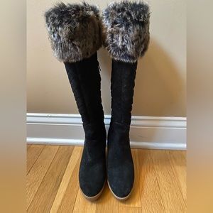 Ann Taylor Loft black long boots size 6.5